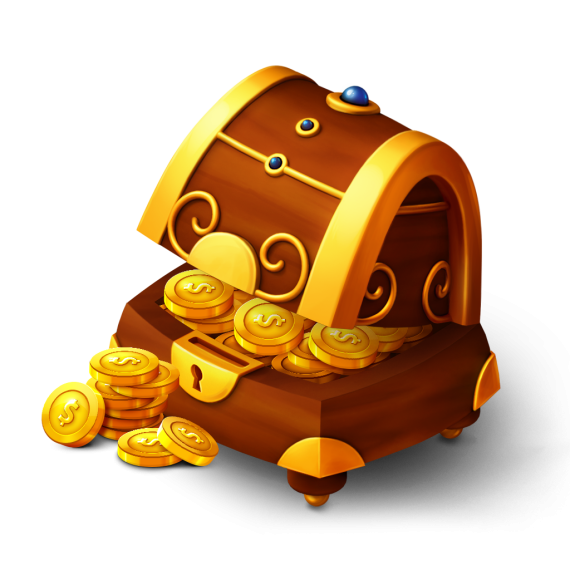 Treasure chest full of coins